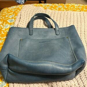 Portland Leather Goods Indigo Medium Crossbody Bag, Utility and Tassel Bundle.